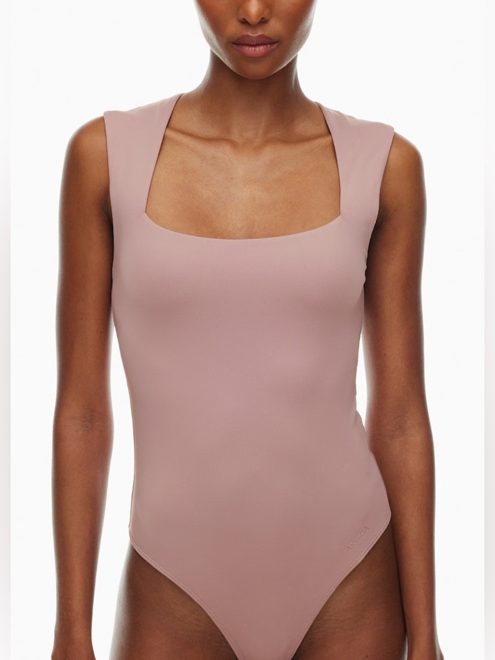 Aritzia Original Contour Esteem Bodysuit Tank Top Squareneck Claremont Mauve - Picture 8 of 8